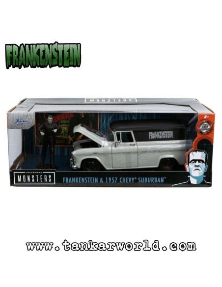 Chevy Suburban 1957 y Figura Frankenstein - Universal Monsters - Escala 1:24