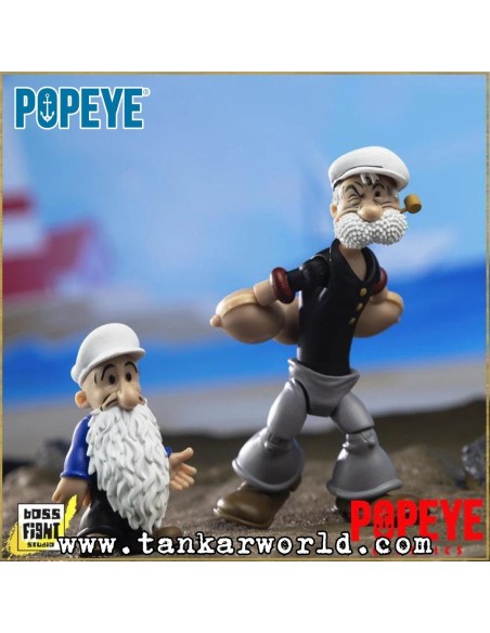Poopdeck Pappy with Pooky Jones - Figura articulada con accesorios - Escala 1:12 - Popeye Classics