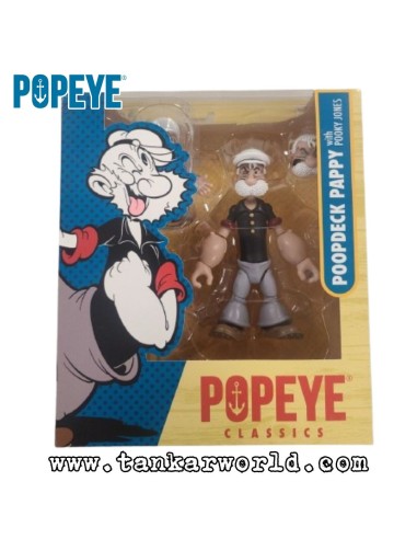 Poopdeck Pappy with Pooky Jones - Figura articulada con accesorios - Escala 1:12 - Popeye Classics