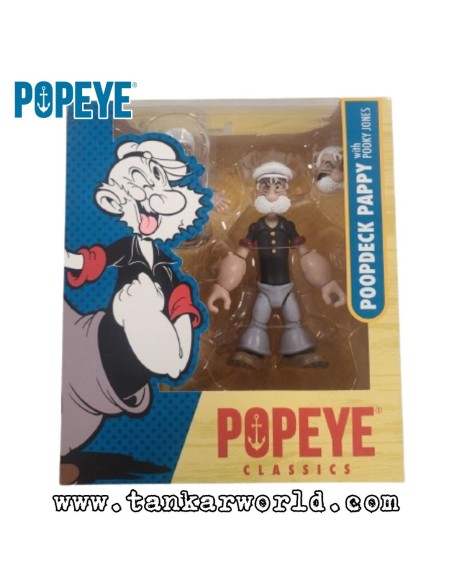 Poopdeck Pappy with Pooky Jones - Figura articulada con accesorios - Escala 1:12 - Popeye Classics