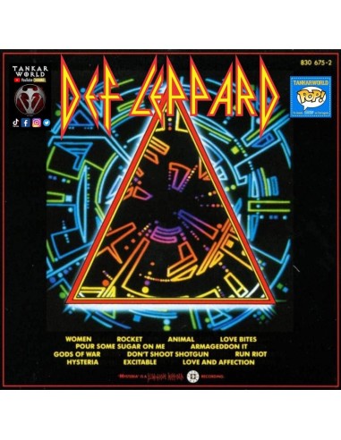 Funko Pop! - Def Leppard - Hysteria - Joe Elliott, Rick Allen, Rick Savage, Steve Clark y Phil Collen -Albums - 37