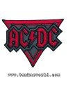 Parche AC/DC - Logo Letras Rojas sobre Triangulo - 9,5 x 7,5 cm - ACDC