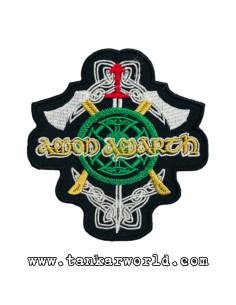 Parche Amon Amarth - Espada, hachas y escudo - 9,5x10,5 cm