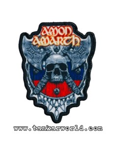 Parche Amon Amarth - Calavera, hachas y escudo - 8x10,5 cm