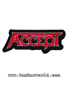 Parche Accept - Letras rojas - 10,5 x 4 cm