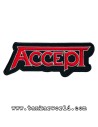 Parche Accept - Letras rojas - 10,5 x 4 cm