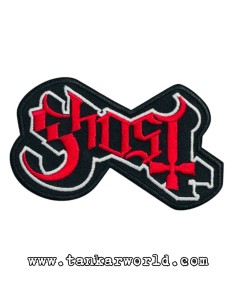 Parche Ghost - Logo letras rojas - 12 x 7,5 cm