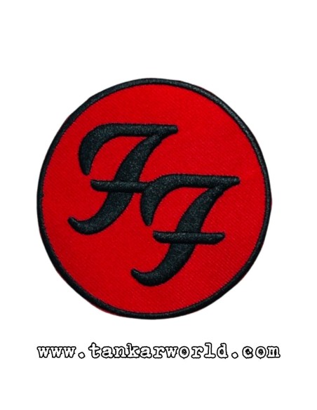 Parche Foo Fighters - Logo FF - Rojo y negro - 7 cm de diámetro
